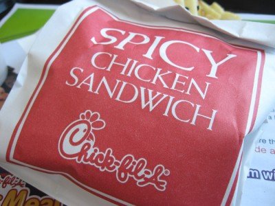 chick-fil-a - spicy chicken bag