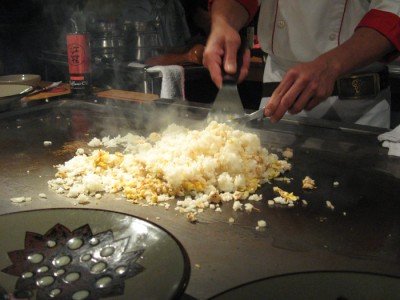 Benihana - San Diego, CA - Fried Rice in Action