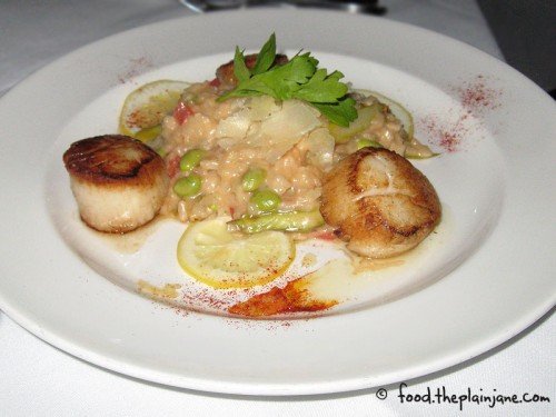 Seared Scallops with Lobster-Scented Risotto - Croce's / San Diego, CA