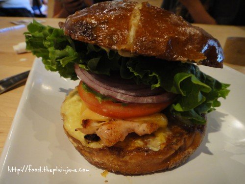 Chicken Sandwich with Pretzel Bun / Stacked - San Diego, CA