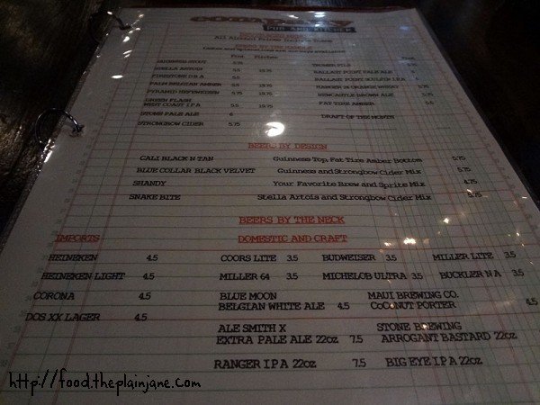 Company Pub & Kitchen - beer menu