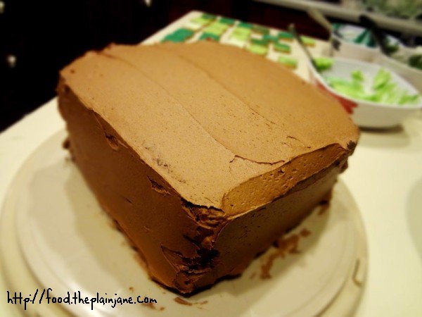 chocolate-frosted-square-cake