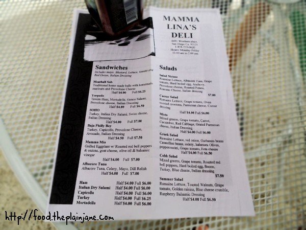 mamma lina's menu - 1