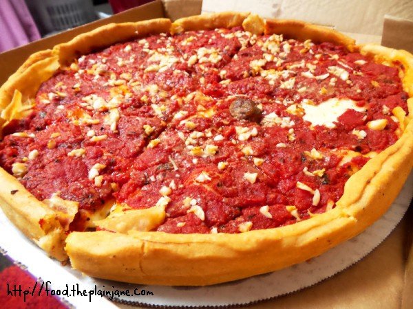 Garlic and Sausage Deep Dish Pizza - Berkeley Pizza - San Diego