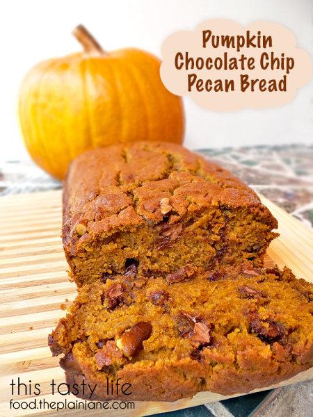 Pumpkin Chocolate Chip Pecan Bread | This Tasty Life - food.theplainjane.com