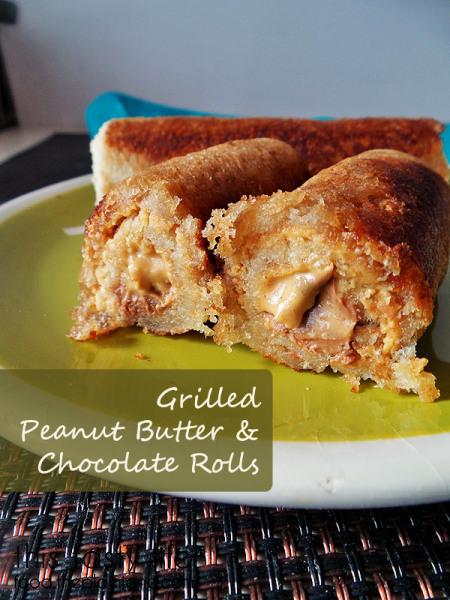 Grilled Peanut Butter and Chocolate Rolls with Oroweat Bread | This Tasty Life - http://food.theplainjane.com