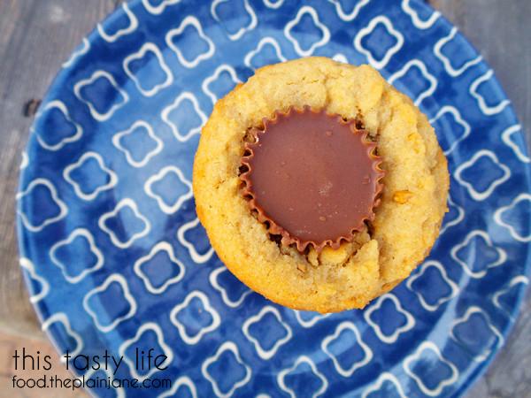 Peanut Butter Cup Cookies Closeup | This Tasty Life - http://food.theplainjane.com