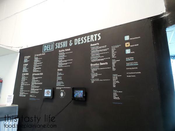 Menu at Deli Sushi and Desserts in San Diego / This Tasty Life
