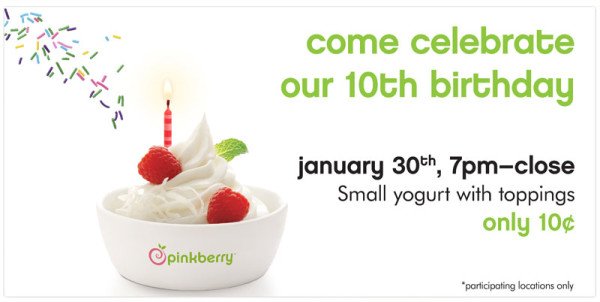 Pinkberry's 10 Year Anniversary Special