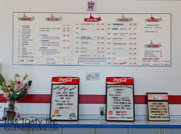 Menu | College Sub Shop - San Diego, CA