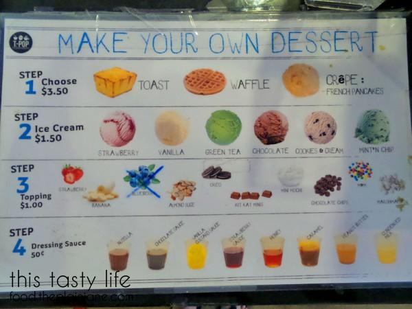 Make Your Own Desserts Menu at T-Pop Desserts & More | San Diego, CA