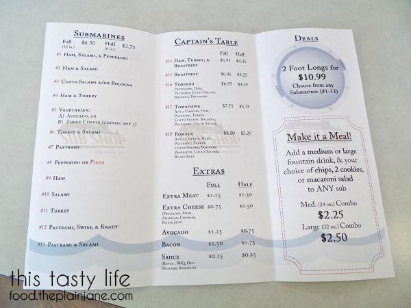 Menu Side 2 | College Sub Shop - San Diego, CA