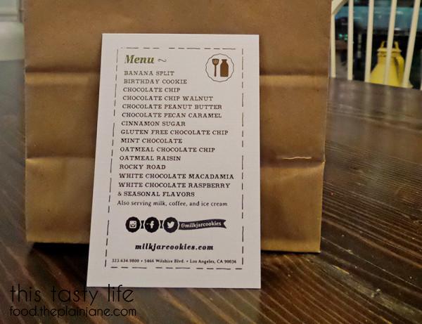 Menu at Milk Jar Cookies - Los Angeles, CA