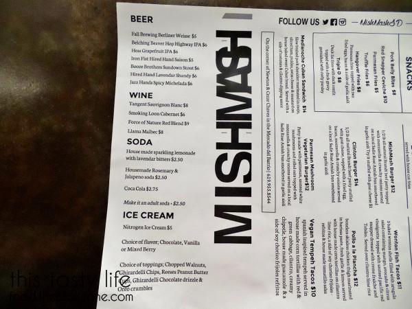 Drinks and Desserts Menu | MishMash - San Diego, CA | This Tasty Life