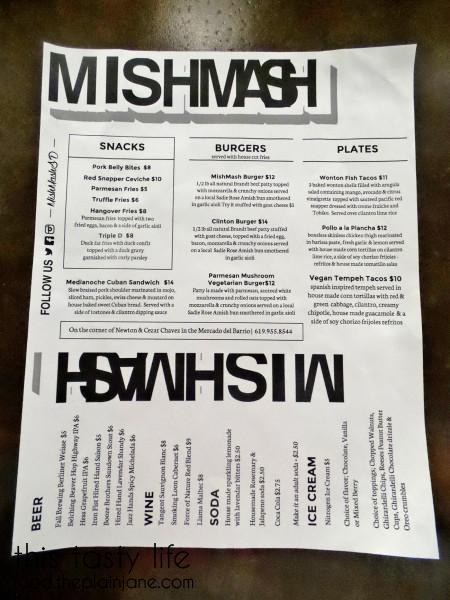 Food Menu at | MishMash - San Diego, CA | This Tasty Life
