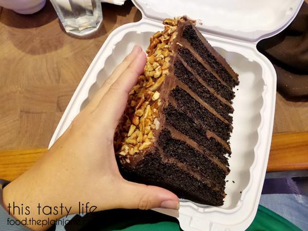 Giant Slice of 7-Layer Chocolate Fudge Cake at The Cafe at Harrah's Rincon Casino | Valley Center, CA
