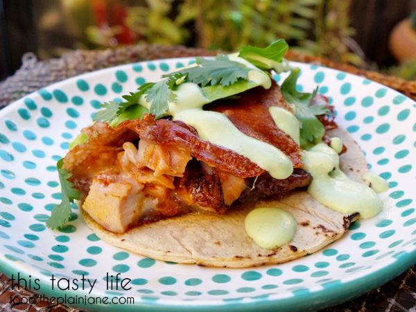 Quesataco with Avocado and Cilantro Garlic Sauce