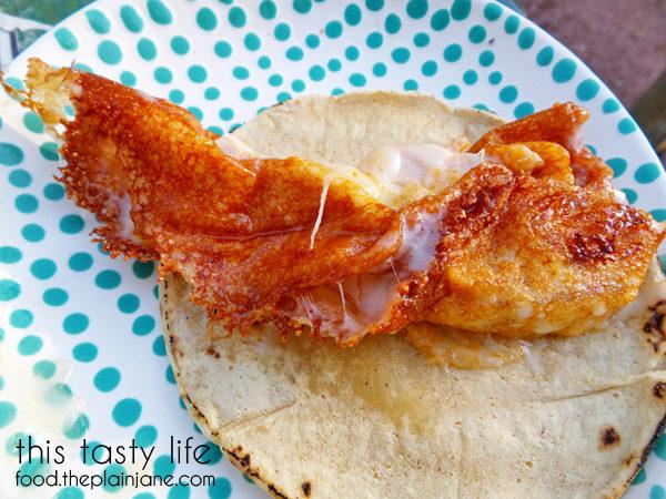 Quesataco with a golden crust - This one is ugly but still delicious!