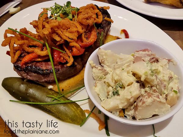 Open Faced Steak Sandwich with Jalapeno Potato Salad at The Cafe at Harrah's Rincon Casino | Valley Center, CA