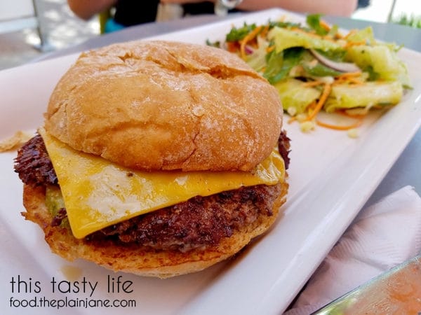 Burger and Side Salad at Burger Lounge | Kensington - San Diego, CA