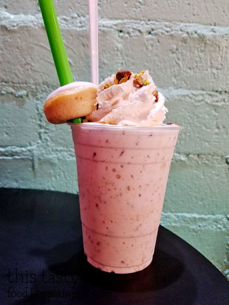 Pistachio Shake with Mini Donut at Great Shakes | Palm Springs, CA