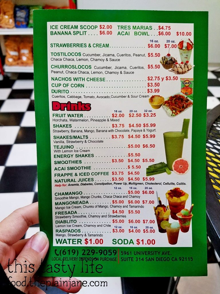 Menu at Fruteria La Buga - San Diego, CA - This Tasty Life