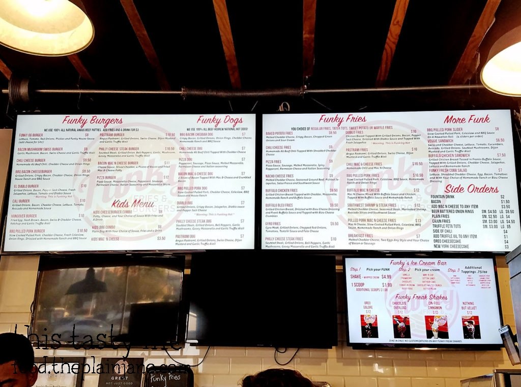 Menu at Funky Fries and Burgers - El Cajon, CA