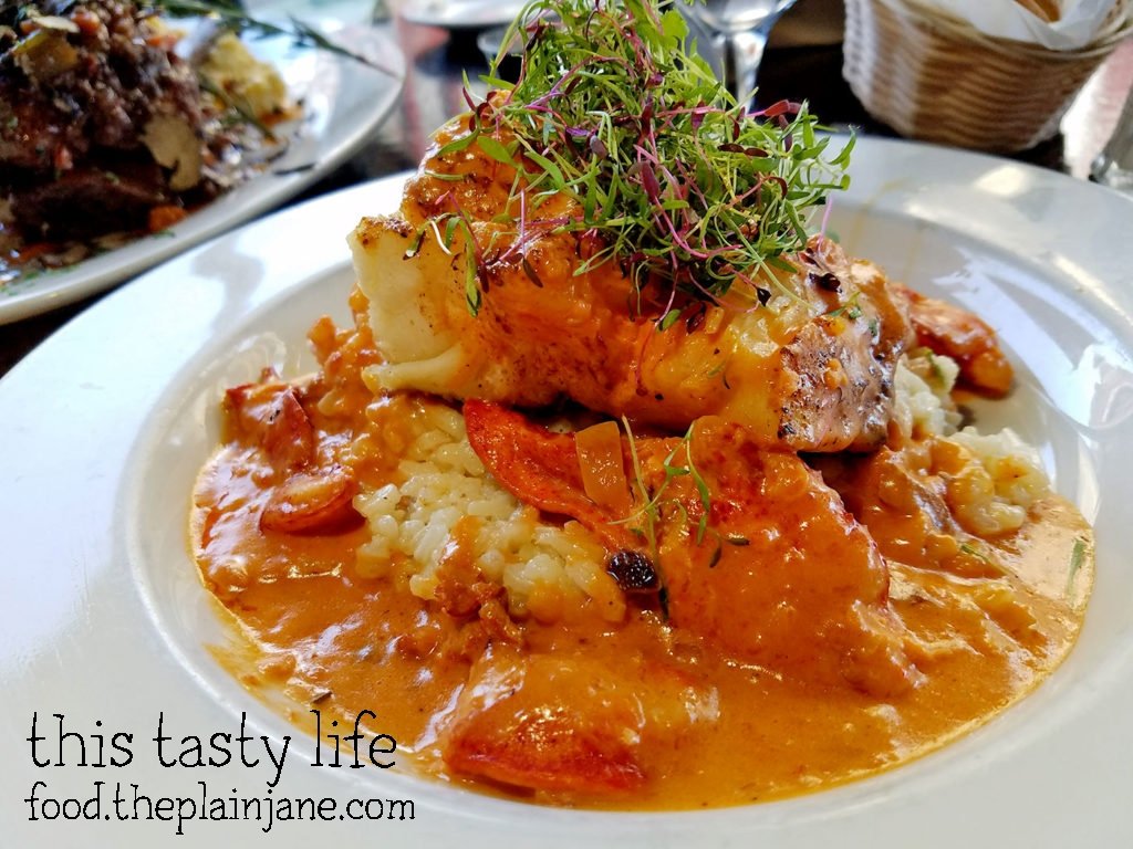 Sea Bass with Risotto and Lobster - Osteria Panevino in San Diego, CA