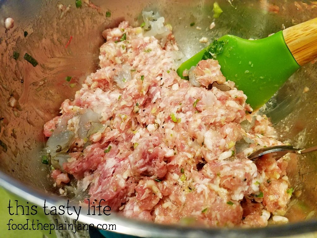 Pork and Shrimp Filling for Wontons | This Tasty Life