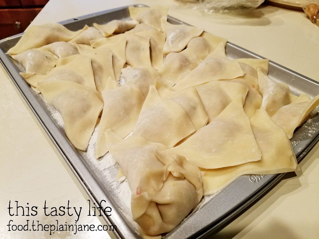 Wontons for wonton soup | This Tasty Life