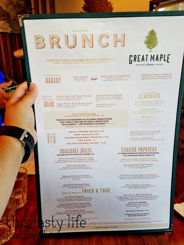 Brunch Menu at Great Maple - San Diego, CA