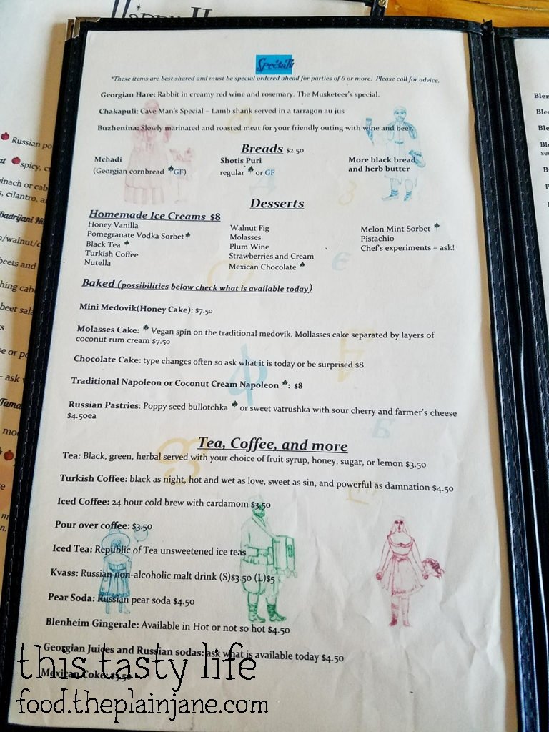 Menu - Kafe Sobaka Restoran Pomegranate - San Diego, CA