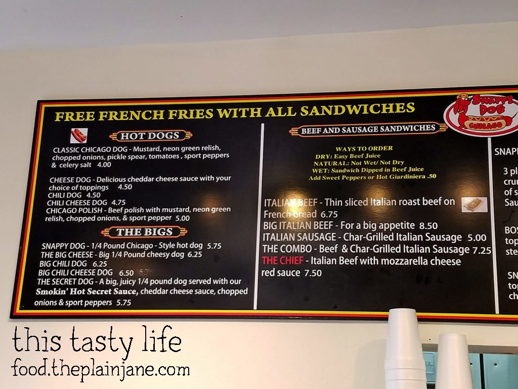 Menu at Snappy Dog Chicago - San Diego, CA