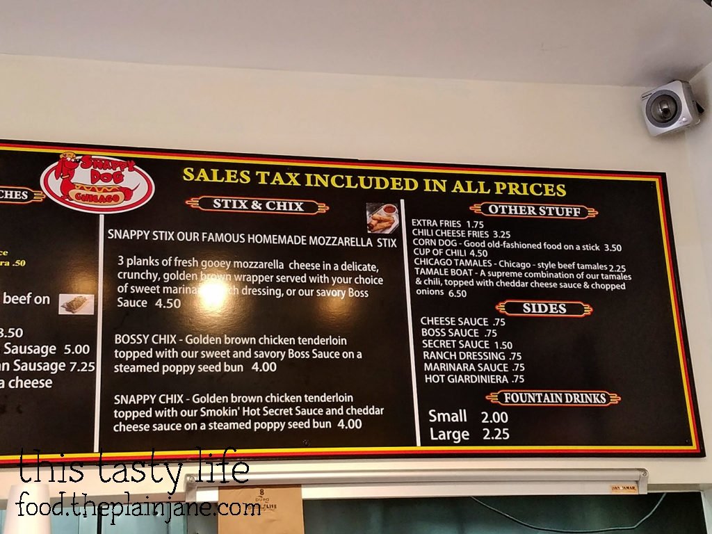 Menu at Snappy Dog Chicago - San Diego, CA
