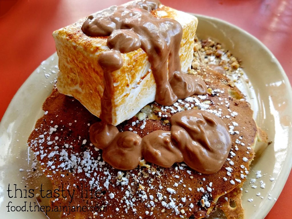 Pancakes in chocolate sauce - Snooze AM Eatery in La Jolla, CA