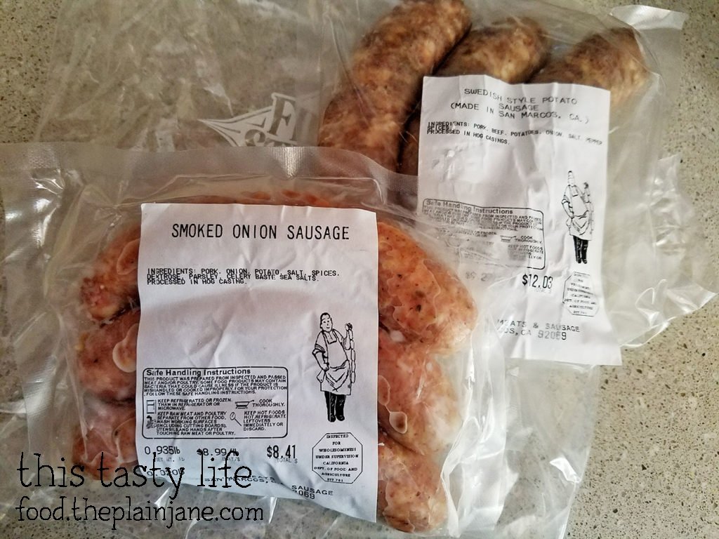 Packages of Sausage from T & H Prime Meats and Sausage