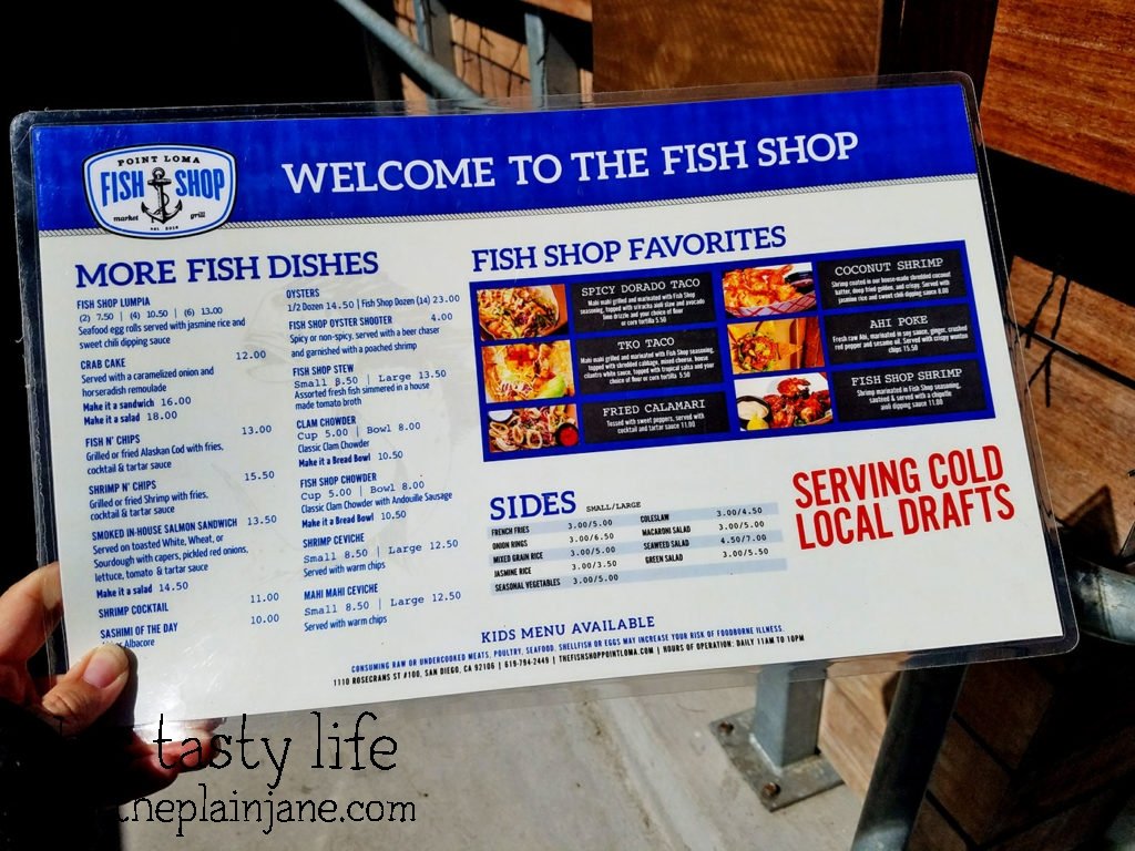 Menu at Point Loma Fish Shop - San Diego, CA