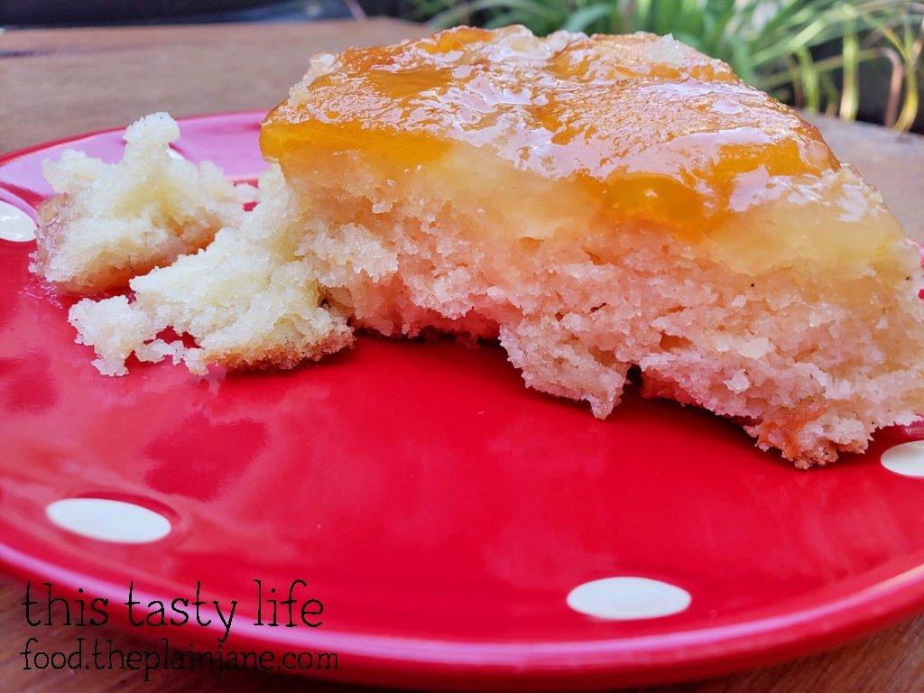 Slice of Loquat Upside Down Cake