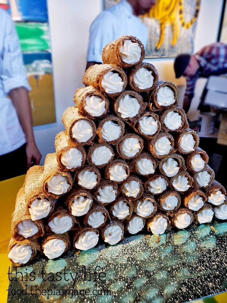 Stack of Cannolis at Chef Driven Bake Sale - San Diego, CA