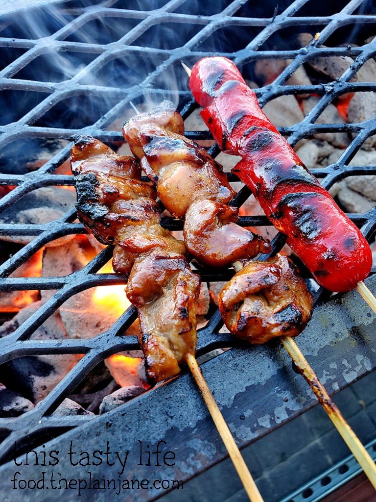 Grilling our BBQ sticks at Tambayan Filipino BBQ & Grill - San Diego, CA