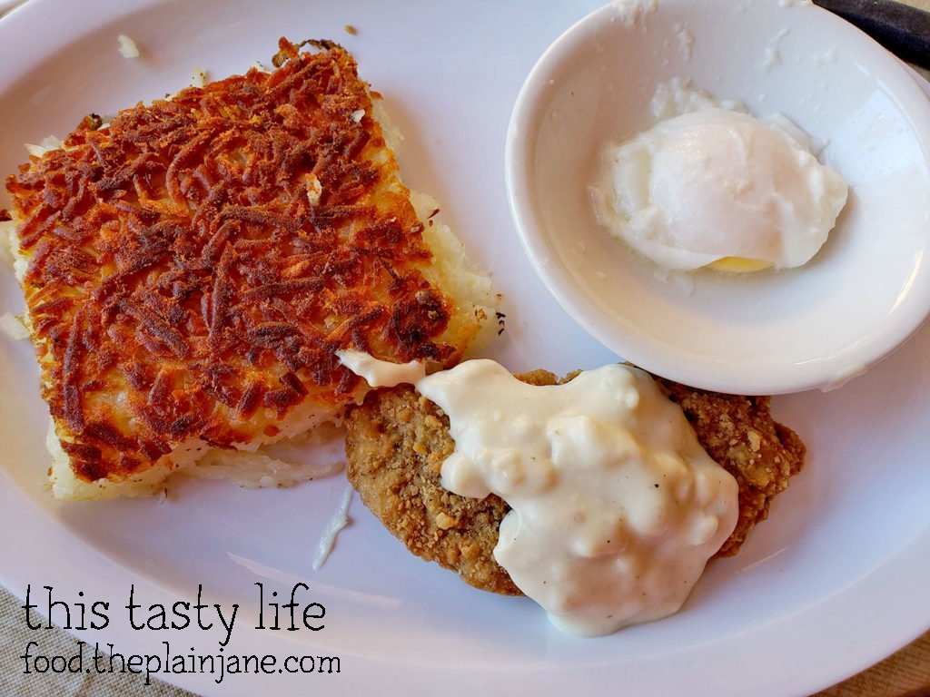 Chicken Fried Steak breakfast, split, at Janet's Montana Cafe - Alpine, CA