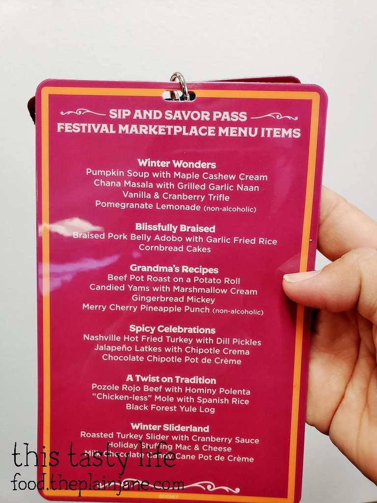 Menu at Festival of Holidays - Disney California Adventure
