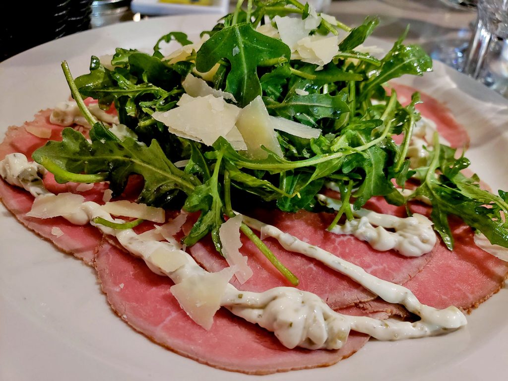 Arugula and Carpaccio at Soleluna Cafe - San Diego, CA