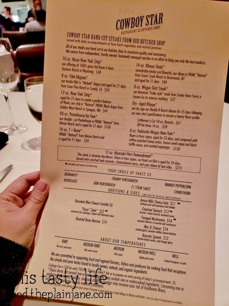 Menu at Cowboy Star - San Diego, CA