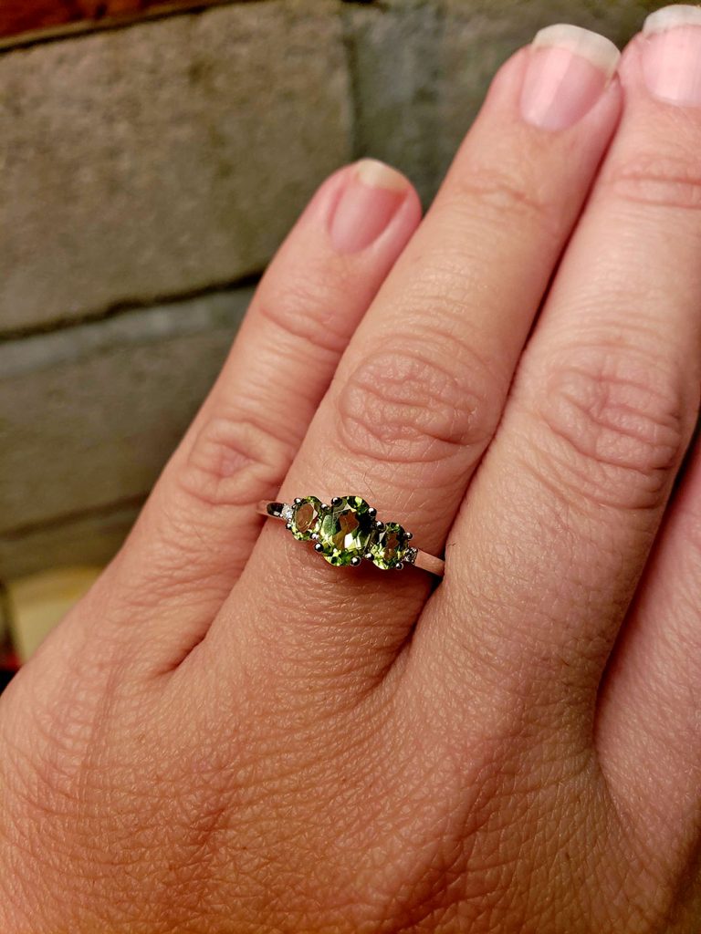 Peridot engagement ring