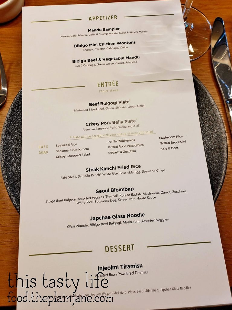 Media Dinner Menu at Bibigo Kitchen