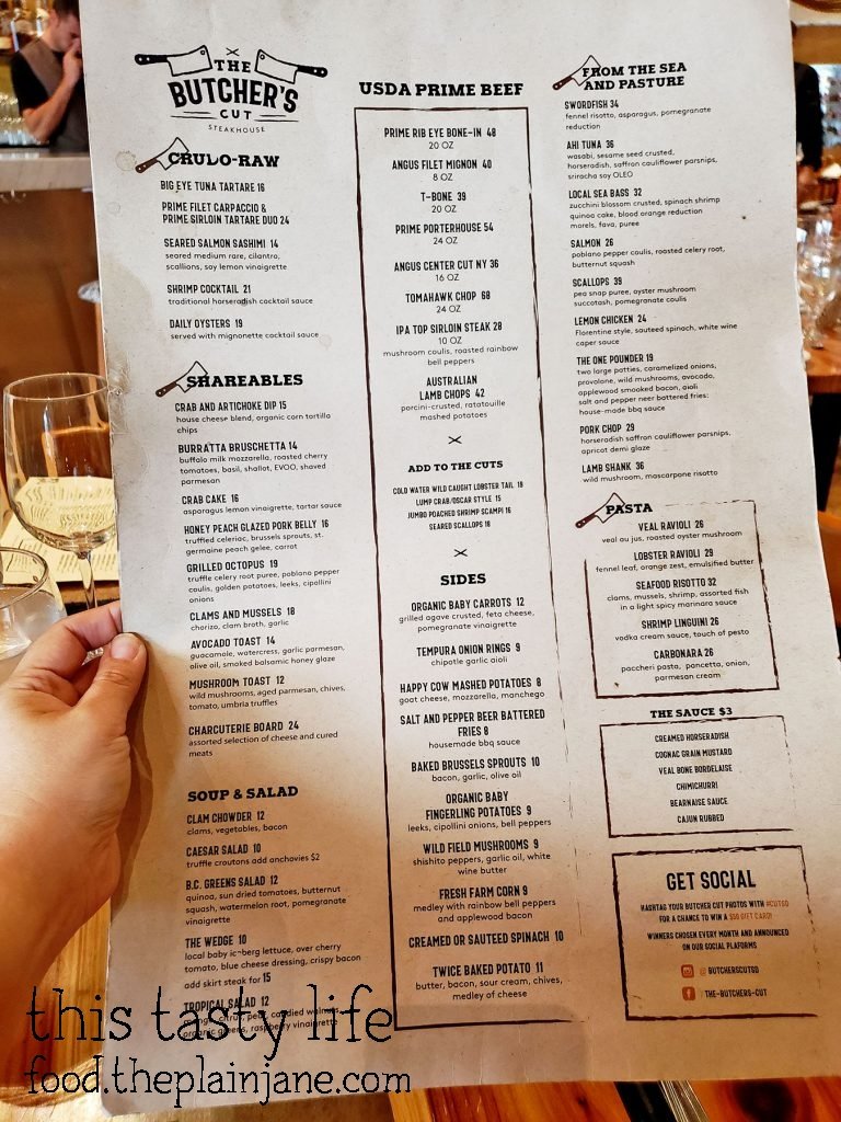 Food Menu - The Butcher's Cut Steakhouse - San Diego, CA