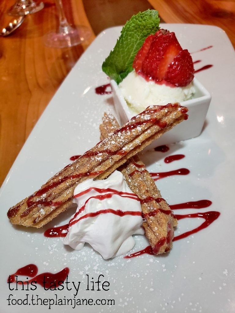 Strawberry Churros with Ice Cream